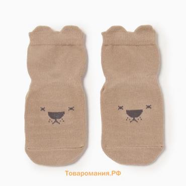 Носки детские MINAKU со стопперами цв.коричневый, р-р 12-13 см