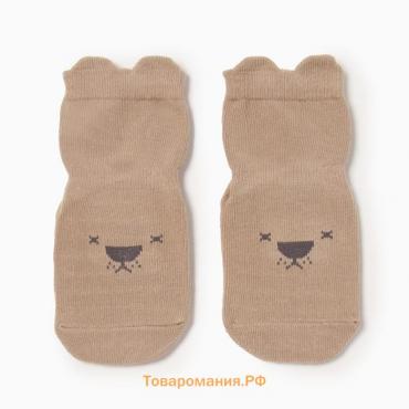 Носки детские MINAKU со стопперами, цв.коричневый, р-р 13-14 см